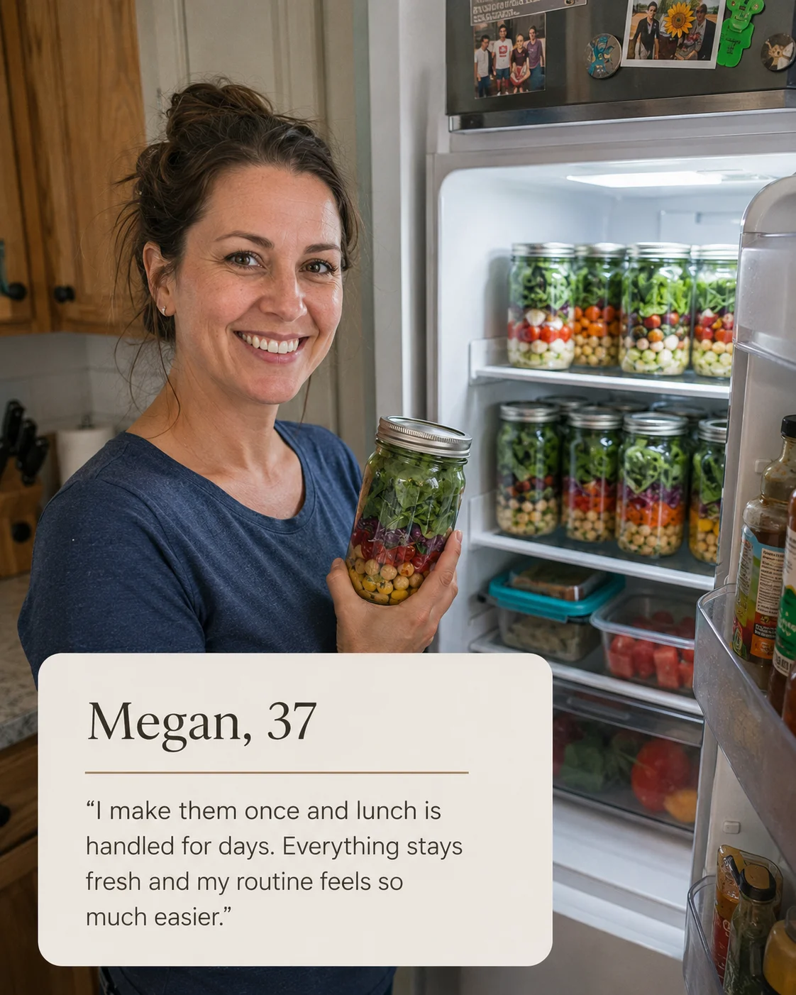 Claire, 37 — I make them once and lunch is sorted for days. Everything stays lovely and fresh